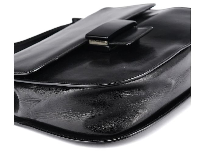 Prada Borsa a tracolla Madras B6663 in pelle di vitello nera - vista 8