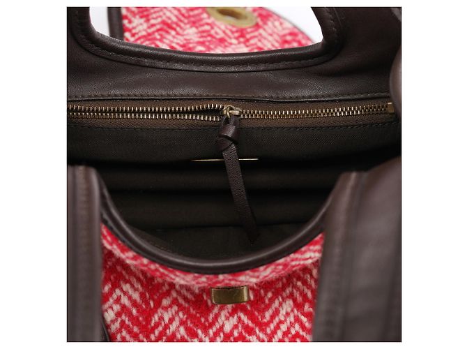 Miu Miu Borsa a tracolla RR0599 Chevron Twin Red Wool - vista 11