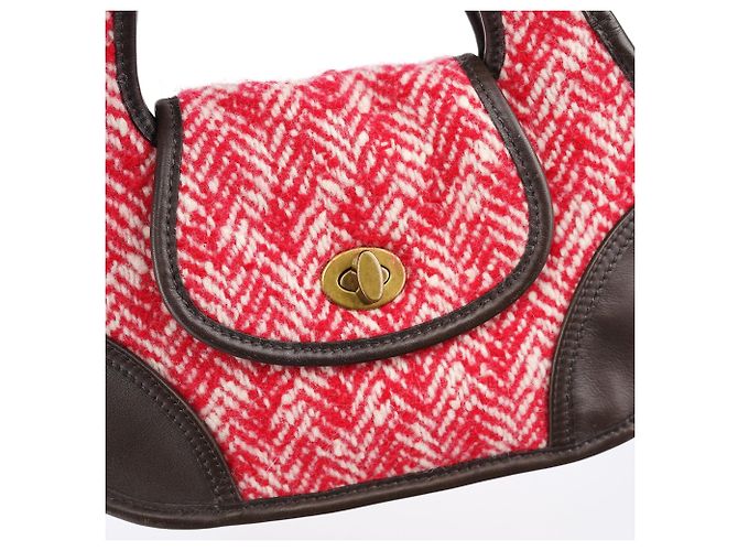 Miu Miu Borsa a tracolla RR0599 Chevron Twin Red Wool - vista 6