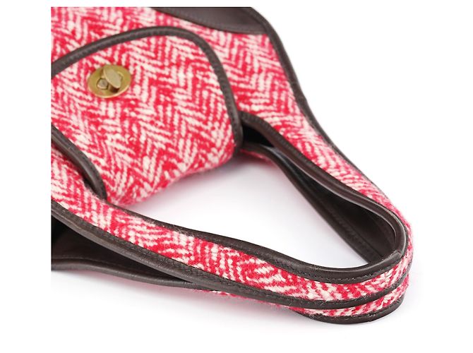 Miu Miu Borsa a tracolla RR0599 Chevron Twin Red Wool - vista 9