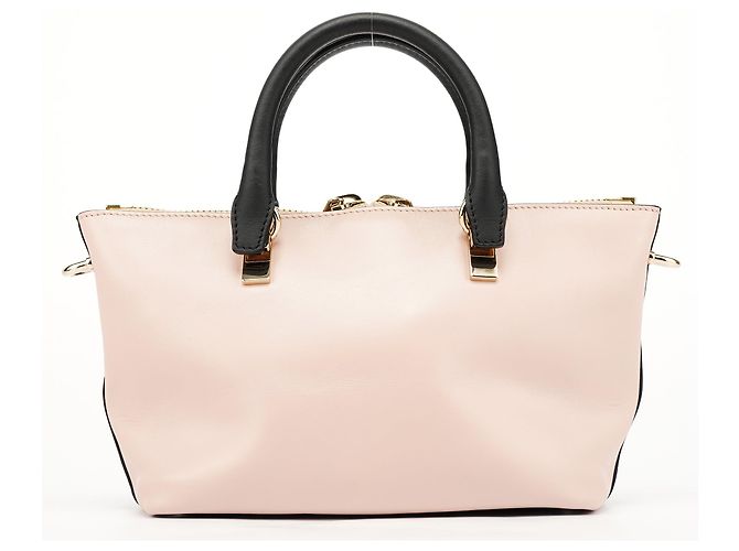 Chloé Borsa Baylee 2-Way in pelle di vitello rosa e nera - vista 3