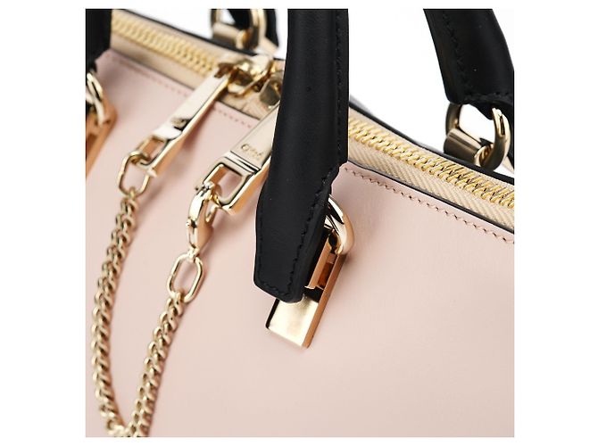Chloé Borsa Baylee 2-Way in pelle di vitello rosa e nera - vista 7