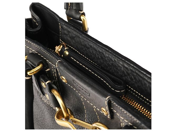 Coach Borsa Tote Hamptons 10528 in pelle martellata nera - vista 10