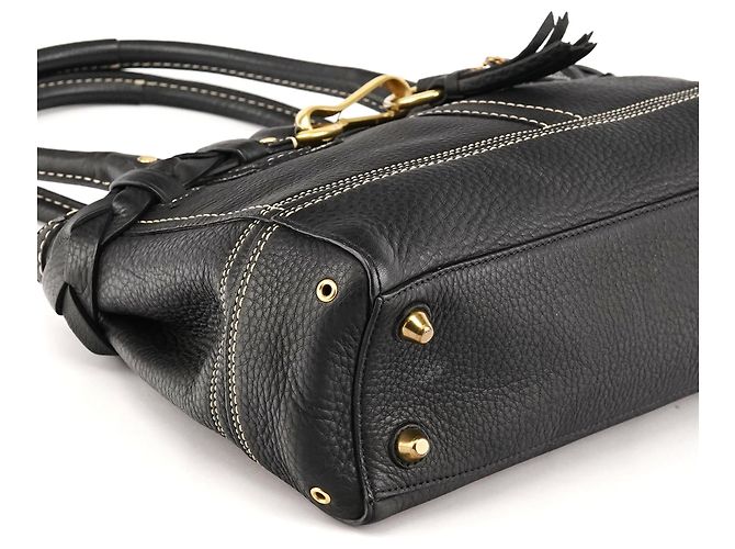 Coach Borsa Tote Hamptons 10528 in pelle martellata nera - vista 7