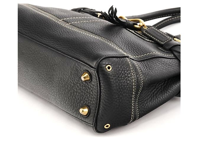 Coach Borsa Tote Hamptons 10528 in pelle martellata nera - vista 8