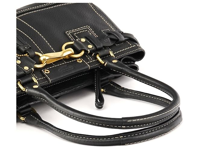 Coach Borsa Tote Hamptons 10528 in pelle martellata nera - vista 9
