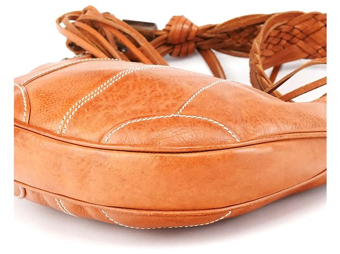 Dolce & Gabbana Borsa a tracolla hobo con frange in pelle marrone - vista 10