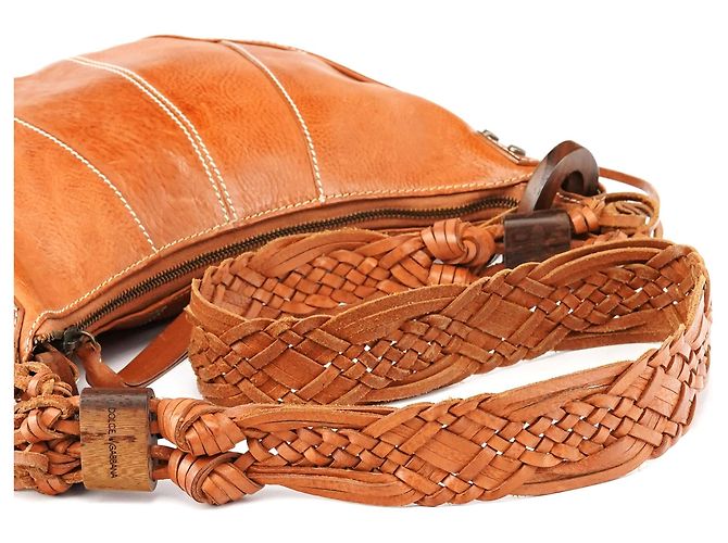 Dolce & Gabbana Borsa a tracolla hobo con frange in pelle marrone - vista 11