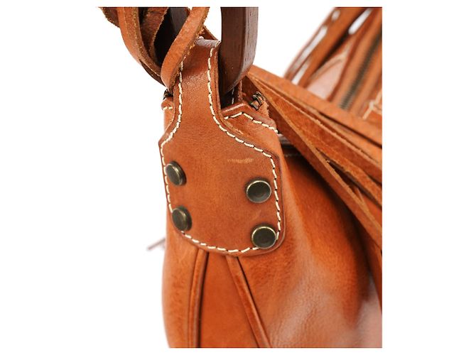Dolce & Gabbana Borsa a tracolla hobo con frange in pelle marrone - vista 8