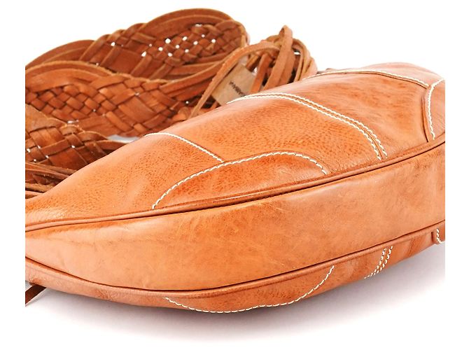 Dolce & Gabbana Borsa a tracolla hobo con frange in pelle marrone - vista 9