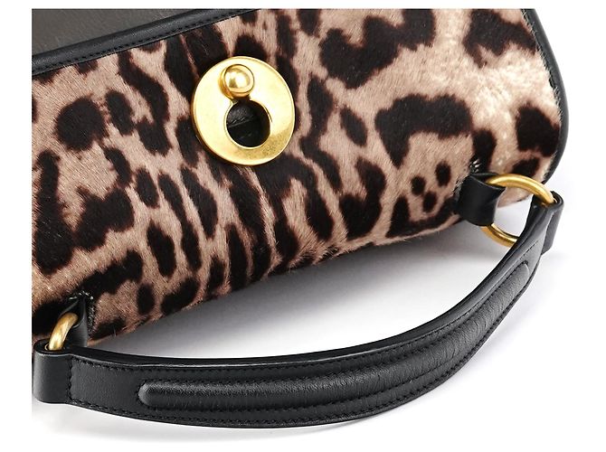 Yves Saint Laurent 283761 Borsa Muse Two in pelle di vitello leopardata - vista 11