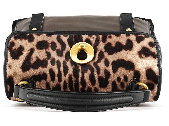 Yves Saint Laurent 283761 Borsa Muse Two in pelle di vitello leopardata - vista 4
