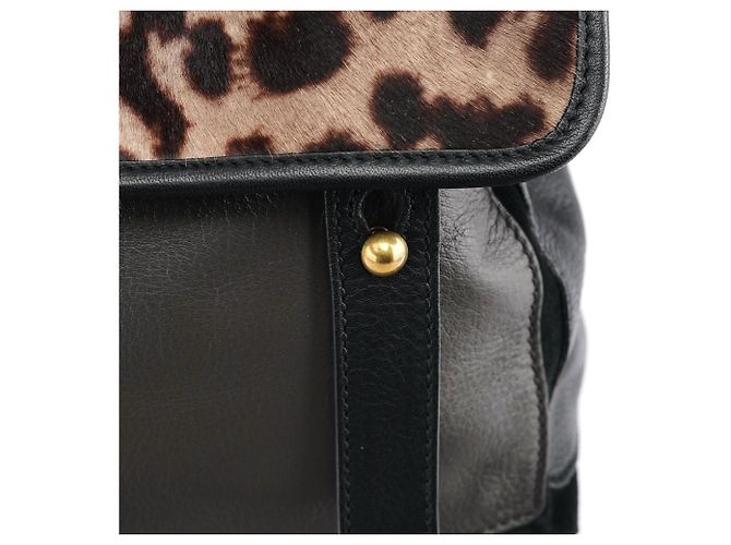 Yves Saint Laurent 283761 Borsa Muse Two in pelle di vitello leopardata - vista 7