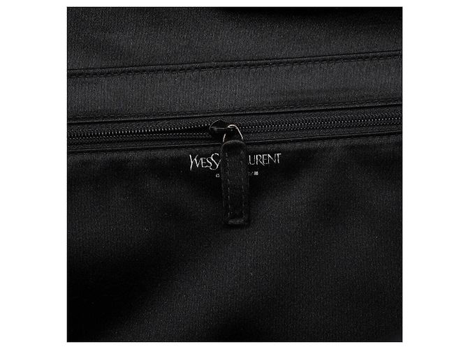 Yves Saint Laurent Grande pochette in raso nero con cristalli e strass - vista 10