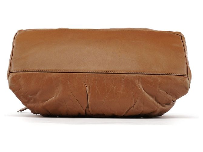 Miu Miu Borsa Bowling in pelle di vitello marrone chiaro - vista 5