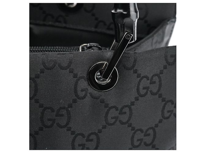 Gucci 002 1010 Borsa Tote GG Bamboo Nera - vista 5