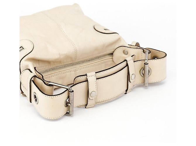 Chloé Borsa camera in pelle embossed beige - vista 12