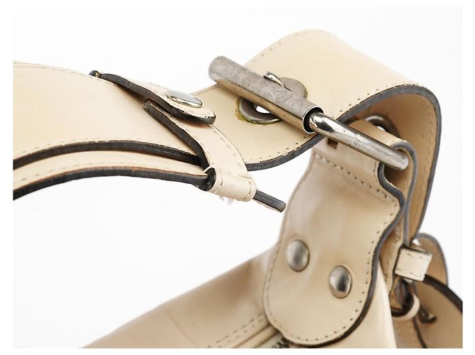 Chloé Borsa camera in pelle embossed beige - vista 13