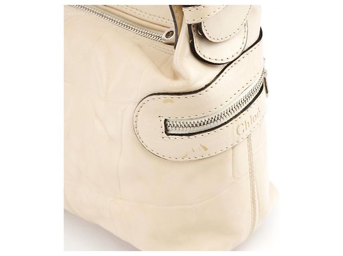 Chloé Borsa camera in pelle embossed beige - vista 14