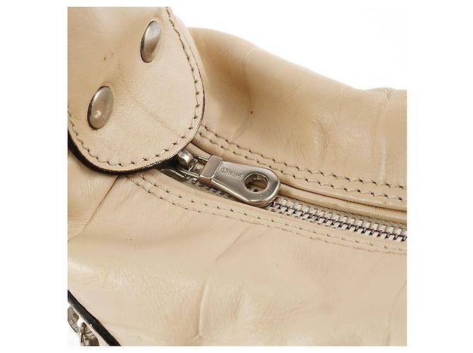 Chloé Borsa camera in pelle embossed beige - vista 15