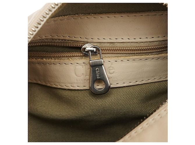 Chloé Borsa camera in pelle embossed beige - vista 17