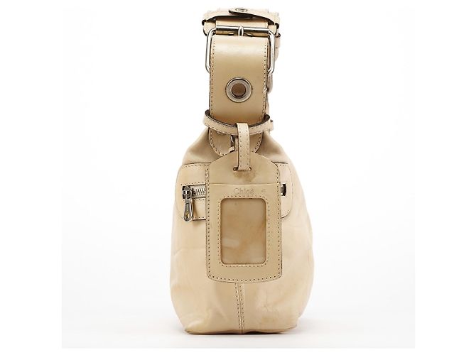 Chloé Borsa camera in pelle embossed beige - vista 2