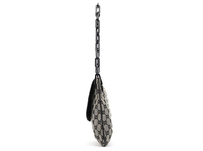 Gucci Borsa a tracolla Grey GG con catena in plastica nera - vista 2