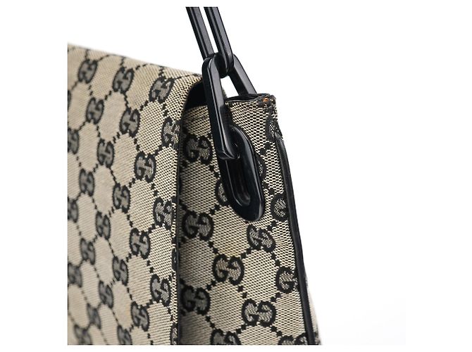 Gucci Borsa a tracolla Grey GG con catena in plastica nera - vista 7