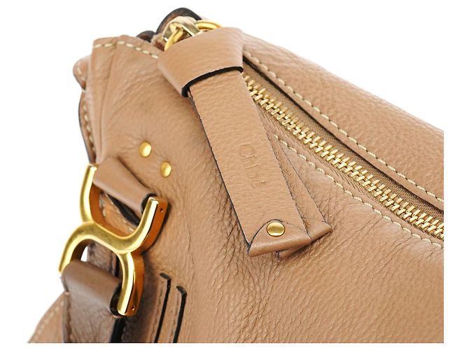 Chloé Borsa a tracolla Marcie in pelle marrone chiaro - vista 10
