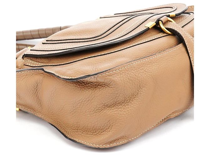 Chloé Borsa a tracolla Marcie in pelle marrone chiaro - vista 11