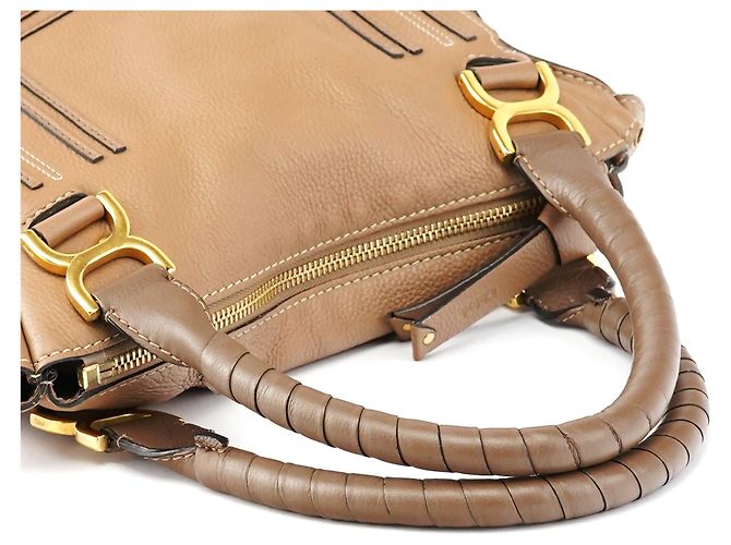 Chloé Borsa a tracolla Marcie in pelle marrone chiaro - vista 13