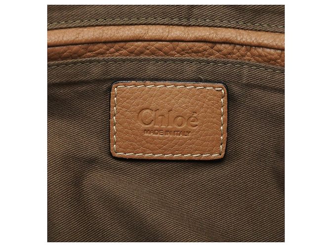 Chloé Borsa a tracolla Marcie in pelle marrone chiaro - vista 14