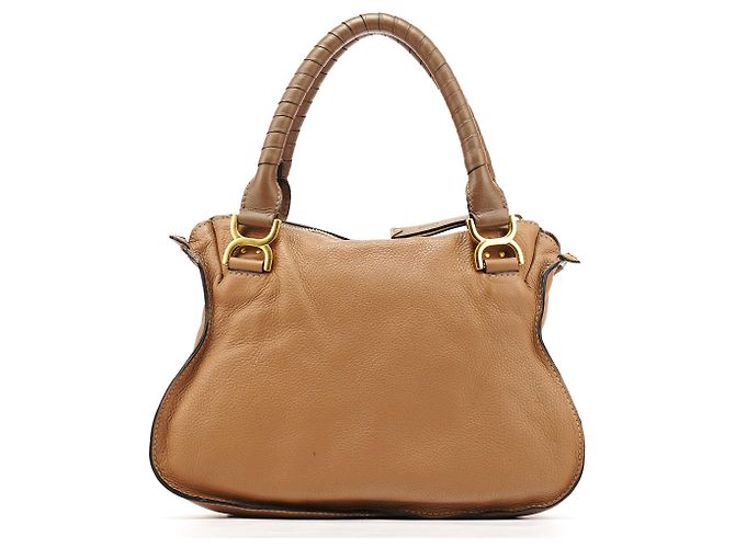 Chloé Borsa a tracolla Marcie in pelle marrone chiaro - vista 3