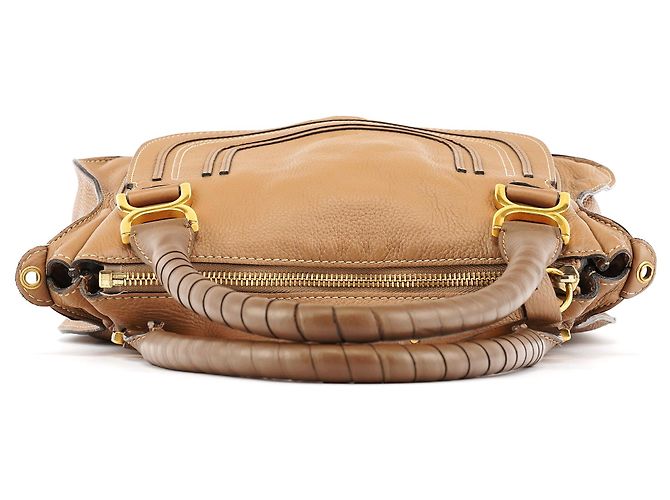 Chloé Borsa a tracolla Marcie in pelle marrone chiaro - vista 4
