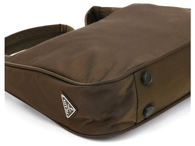 Prada Borsa a Tracolla Hobo Tessuto Sport Military Green - vista 8