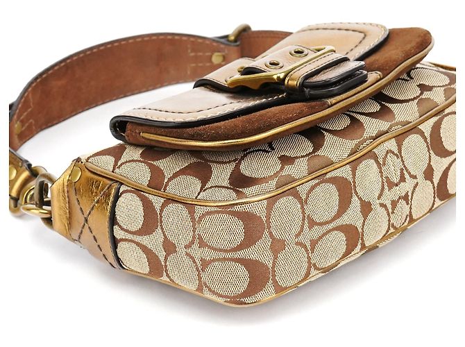 Coach Borsa a tracolla Soho in pelle beige e oro - vista 11