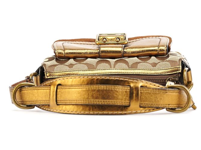 Coach Borsa a tracolla Soho in pelle beige e oro - vista 4