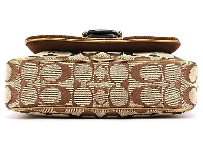 Coach Borsa a tracolla Soho in pelle beige e oro - vista 5
