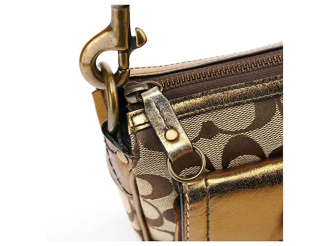 Coach Borsa a tracolla Soho in pelle beige e oro - vista 8