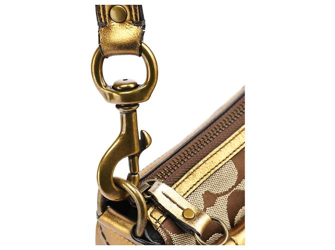 Coach Borsa a tracolla Soho in pelle beige e oro - vista 9