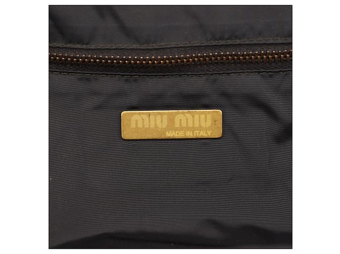 Miu Miu Borsa a spalla clutch in pelle craquelé marrone - vista 15