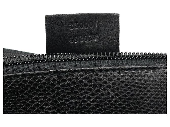 Gucci 250001 Pochette Boat in pelle embossed lucertola nera - vista 12