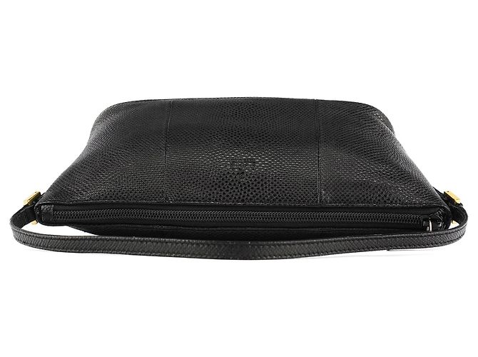 Gucci 250001 Pochette Boat in pelle embossed lucertola nera - vista 4