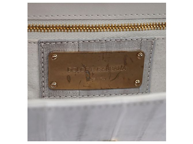 Dolce & Gabbana Borsa a tracolla DG in pelle grigio oro - vista 12