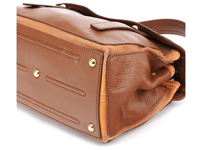 Yves Saint Laurent Borsa 2-Way Muse Two in pelle marrone chiaro - vista 10