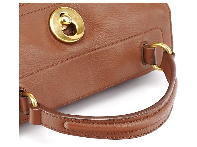 Yves Saint Laurent Borsa 2-Way Muse Two in pelle marrone chiaro - vista 11