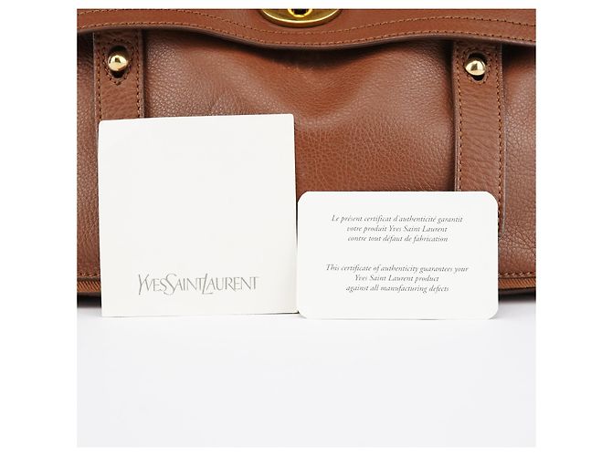 Yves Saint Laurent Borsa 2-Way Muse Two in pelle marrone chiaro - vista 12