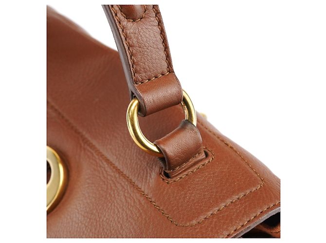 Yves Saint Laurent Borsa 2-Way Muse Two in pelle marrone chiaro - vista 7