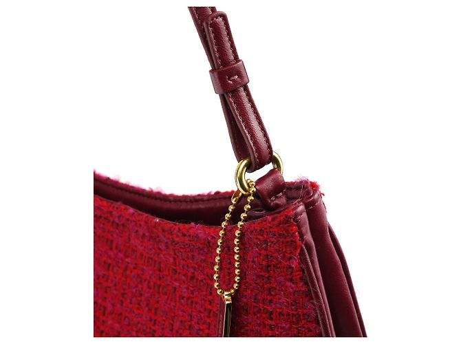 Coach Borsa a tracolla in pelle e tweed rosa - vista 7