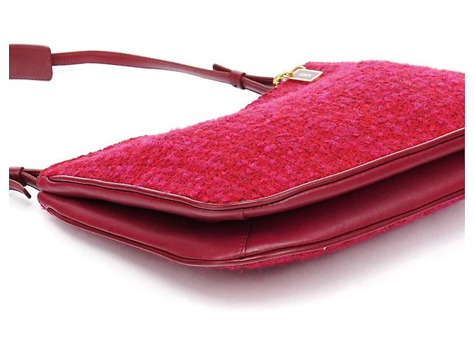 Coach Borsa a tracolla in pelle e tweed rosa - vista 8